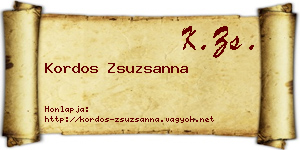 Kordos Zsuzsanna névjegykártya