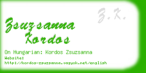 zsuzsanna kordos business card